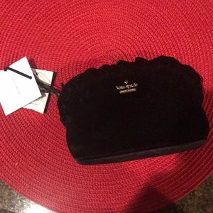 kate spade mini marcy black velvet clutch